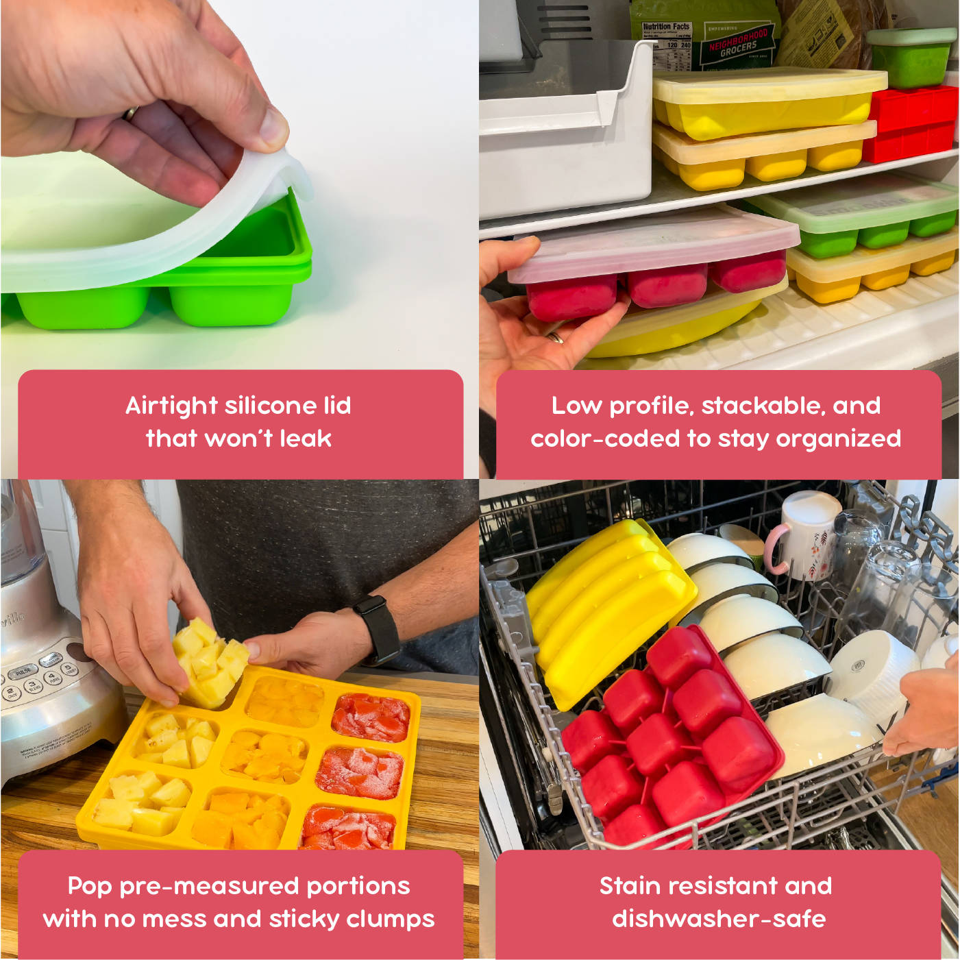 1/2 Cup Silicone Freezer Tray - Large