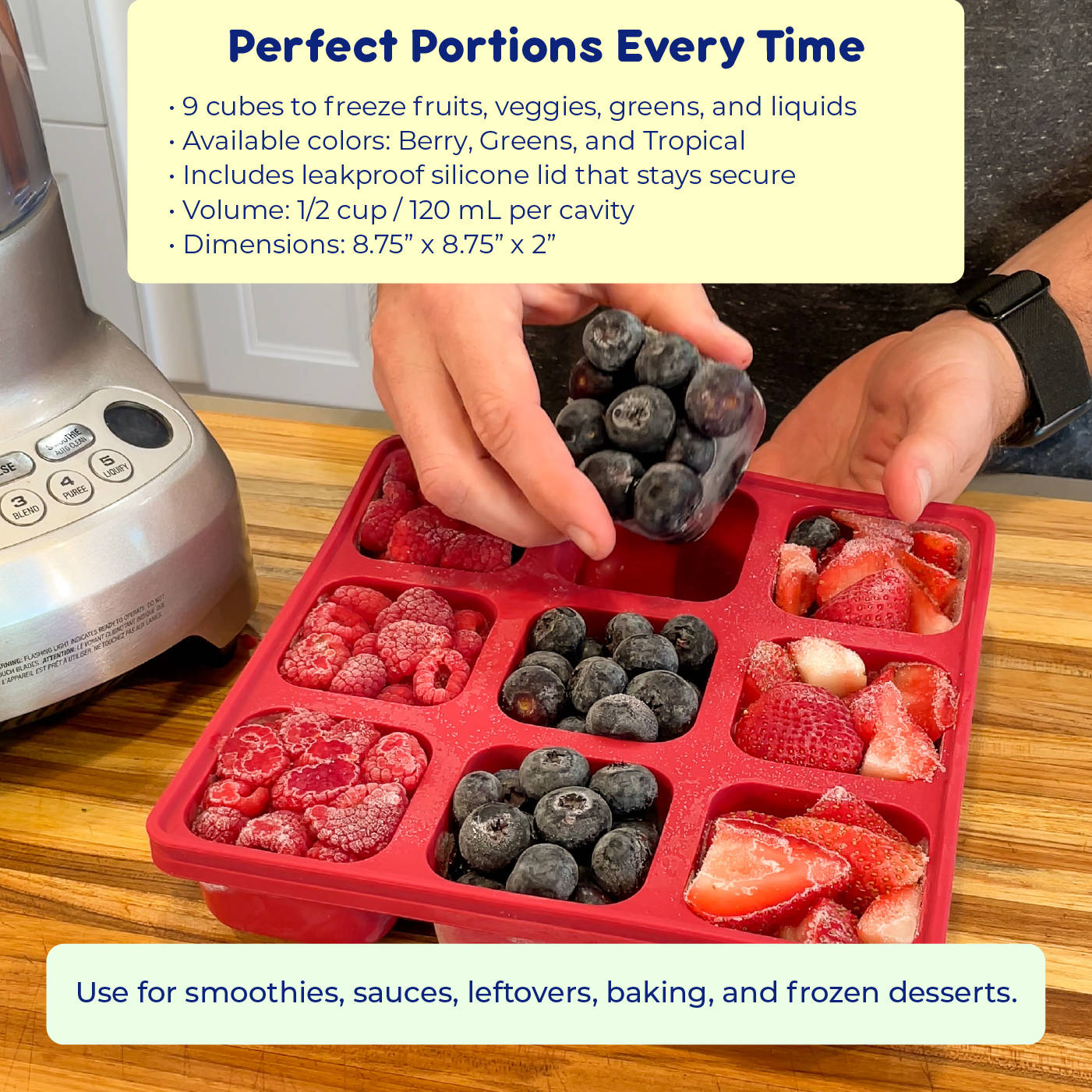 1/2 Cup Silicone Freezer Tray - Large